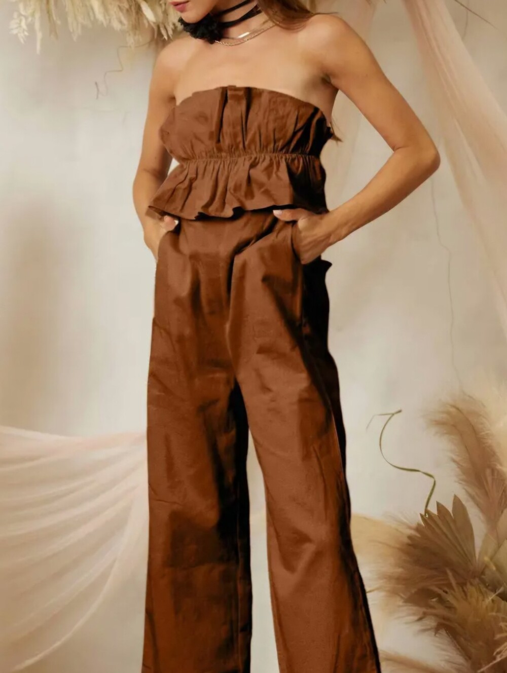 #103084 🛑S,M,L Tube Top Jumpsuit